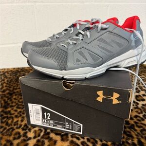 Under Armour Men's Gray and Red Athletic Shoes